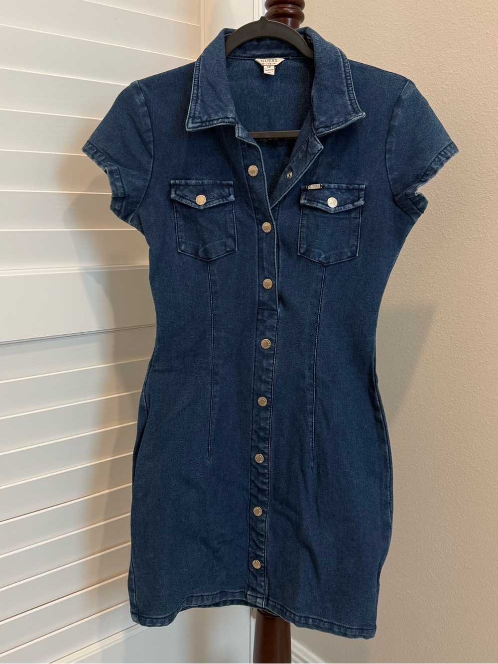 Guess Blue Denim Shirt Dress with Branded Tag